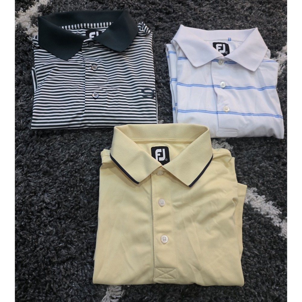 Men's FootJoy FJ Polo Shirts Sz M Set Of 3 Short Sleeve Collard Golf
